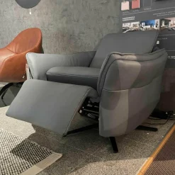 himolla Relaxsessel|Relax-Sessel 7169 Leder 24 Longlife Rustica Azuro Sternfuß Anthrazit