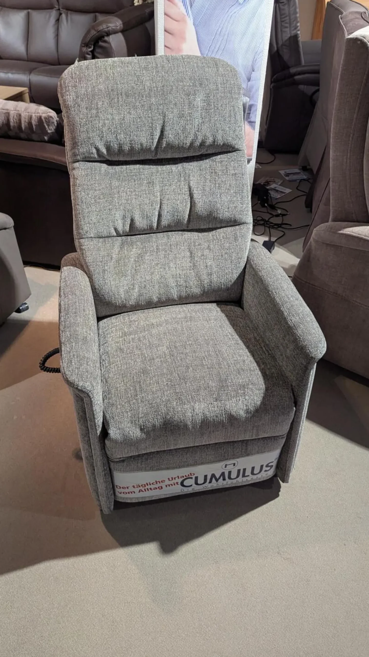 himolla Relaxsessel|Relaxsessel 9051 Stoff Aquaclean 03 Sudan Grau 2-Motorisch mit Aufstehhilfe