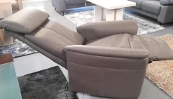 Arco Fernsehsessel|Relaxsessel 50025 Stoff Frisco Kiesel Grau Fuß Rollen