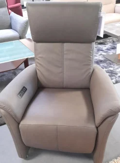 Arco Fernsehsessel|Relaxsessel 50025 Stoff Frisco Kiesel Grau Fuß Rollen