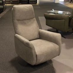 himolla Relaxsessel|Relaxsessel 9061 Stoff K-Nevada Farbe Asche Drehgestell Anthrazit Kopf- Und Fußteil Verstellbar