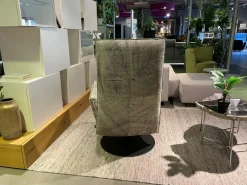 Bullfrog Relaxsessel|Relaxsessel Baboo Leder China White 2440 40 Grün Grau Gestell Rund Schwarz Matt Inklusive Akku