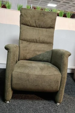 DFM Relaxsessel|Relaxsessel Baccara Small Stoff Regain 156 Hunter Grün Füße Chrom