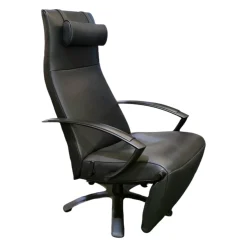 Jori Relaxsessel|Relaxsessel Brainbuilder Mono-Move Medi Leder Celia Nero Schwarz Gestell Schwarz