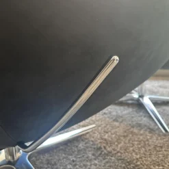 Leolux Relaxsessel|Relaxsessel Caruzzo Leder Danza 100 Phantom Anthrazit Fuß Pure 4 Strahlig Aluminium Poliert Mit Hocker