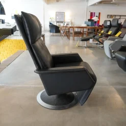 Berg Furniture Relaxsessel|Relaxsessel Ceto Leder Schwarz Gestell Edelstahlring Und Schwarzes Leder Manuell Verstellbar