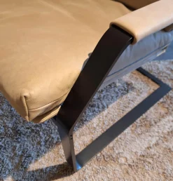 Erpo Relaxsessel|Relaxsessel Classics 263 Leder M Lavagrau Gestell Schwarz mit Hocker