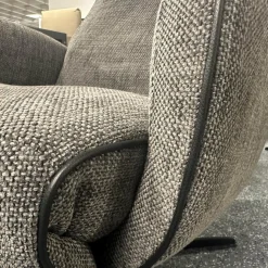 Jori Relaxsessel|Relaxsessel Cosy Ghost JR 7790 Stoff Giada C096 3 Blau Grau Meliert 4 Sternfuß Gewellt Matt Schwarz Lackiert