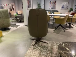 Jori Relaxsessel|Relaxsessel Cosy Ghost Leder Lipano Oliva Grün Gestell 4 Sternfuß Bronze Matt Schwarz Lackiert Inklusive Kopfkissen