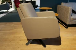 Strässle Relaxsessel|Relaxsessel Cubo Beige Leder Natura 70134 Lehm Beige Gestell Drahtkufen