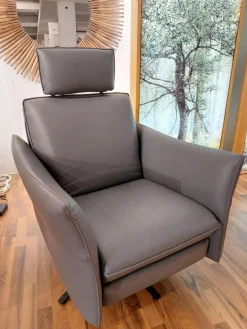 himolla Relaxsessel|Relaxsessel Cumurex 7916 Leder Longlife Aqua Grau Blau Sternfuß Stahl Anthrazit Mit Manuellen Verstellungen