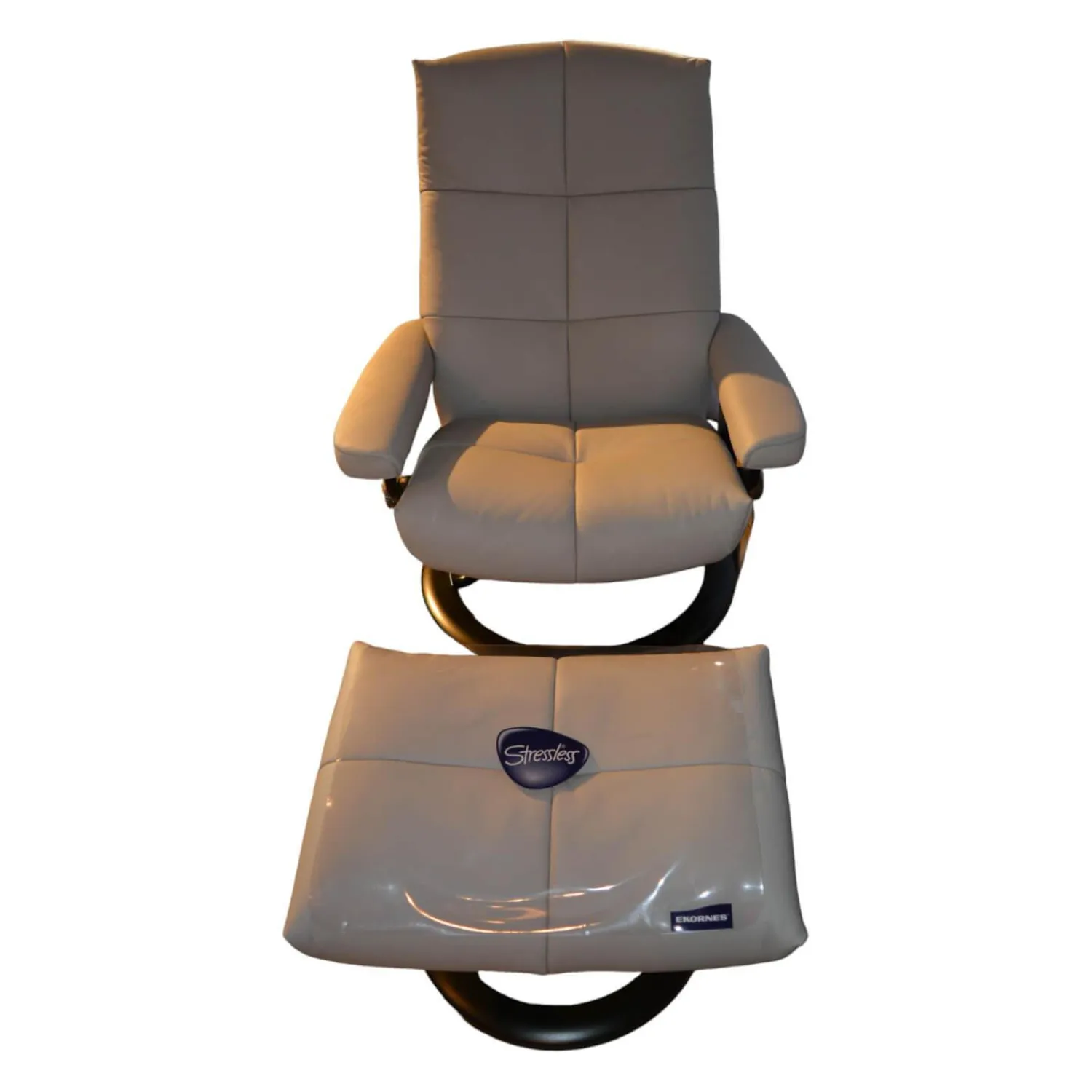 Stressless Relaxsessel|Relaxsessel David M Leder Batick Platinum Grey mit Hocker