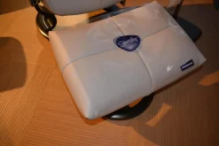 Stressless Relaxsessel|Relaxsessel David M Leder Batick Platinum Grey mit Hocker