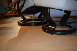 Stressless Relaxsessel|Relaxsessel David M Leder Batick Platinum Grey mit Hocker