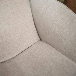 Jori Relaxsessel|Relaxsessel Daydreamer Innen Stoff Galetti 003 Beige Sand Außen Leder Lipano Ovo Grau 4 Sternfuß Schwarz