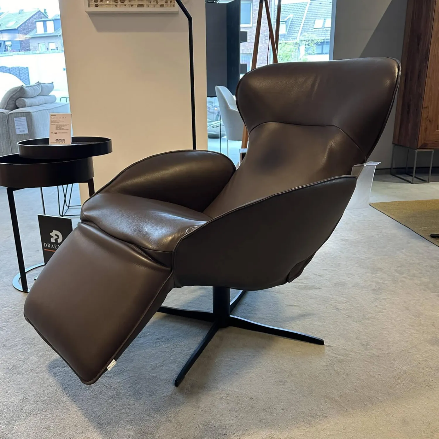 Jori Relaxsessel|Relaxsessel Daydreamer JR 7450 Leder Lipando Fondente Braun 4 Stern Fuß Gewellt Schwarz Stufenlos Verstellbar