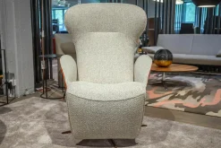 Jori Relaxsessel|Relaxsessel Daydreamer Mono-Move Medi Innen Stoff Thuile C0001 Cremeweiß Außen Leder Nubuck Rosso Orange