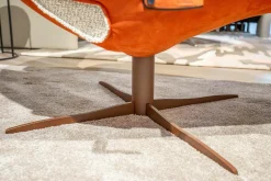 Jori Relaxsessel|Relaxsessel Daydreamer Mono-Move Medi Innen Stoff Thuile C0001 Cremeweiß Außen Leder Nubuck Rosso Orange