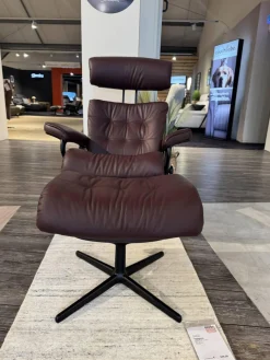 Stressless Relaxsessel|Relaxsessel Erik M Leder Paloma Bordeaux Rot Base Cross Aluminium Schwarz
