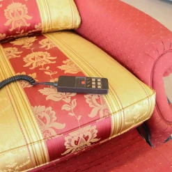 Finkeldei Relaxsessel|Relaxsessel Excalibur Stoff Rot Goldgelb Füße Mit Stoff Bezogen