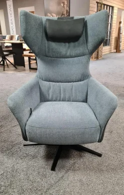 Natura Relaxsessel|Relaxsessel Houston Relax Stoff Innen Carmen 158 Niagara Grau Außen Loreto 48a Steel Anthrazit Sternfuß Metall Schwarz