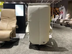 Hukla Relaxsessel|Relaxsessel Husum Nr 1 Medium Leder Credo Weiß Sternfuß Schwarz Motorisch Verstellbar