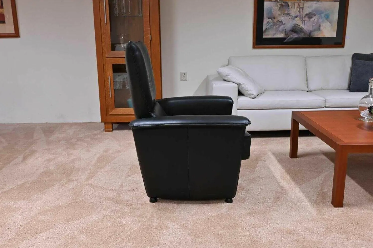 Gealux Relaxsessel|Relaxsessel Leder Sattle Schwarz