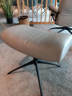 Stressless Relaxsessel|Relaxsessel London High Back Leder Paloma Silver Grey Grau Gestell Star Matt Schwarz Mit Hocker