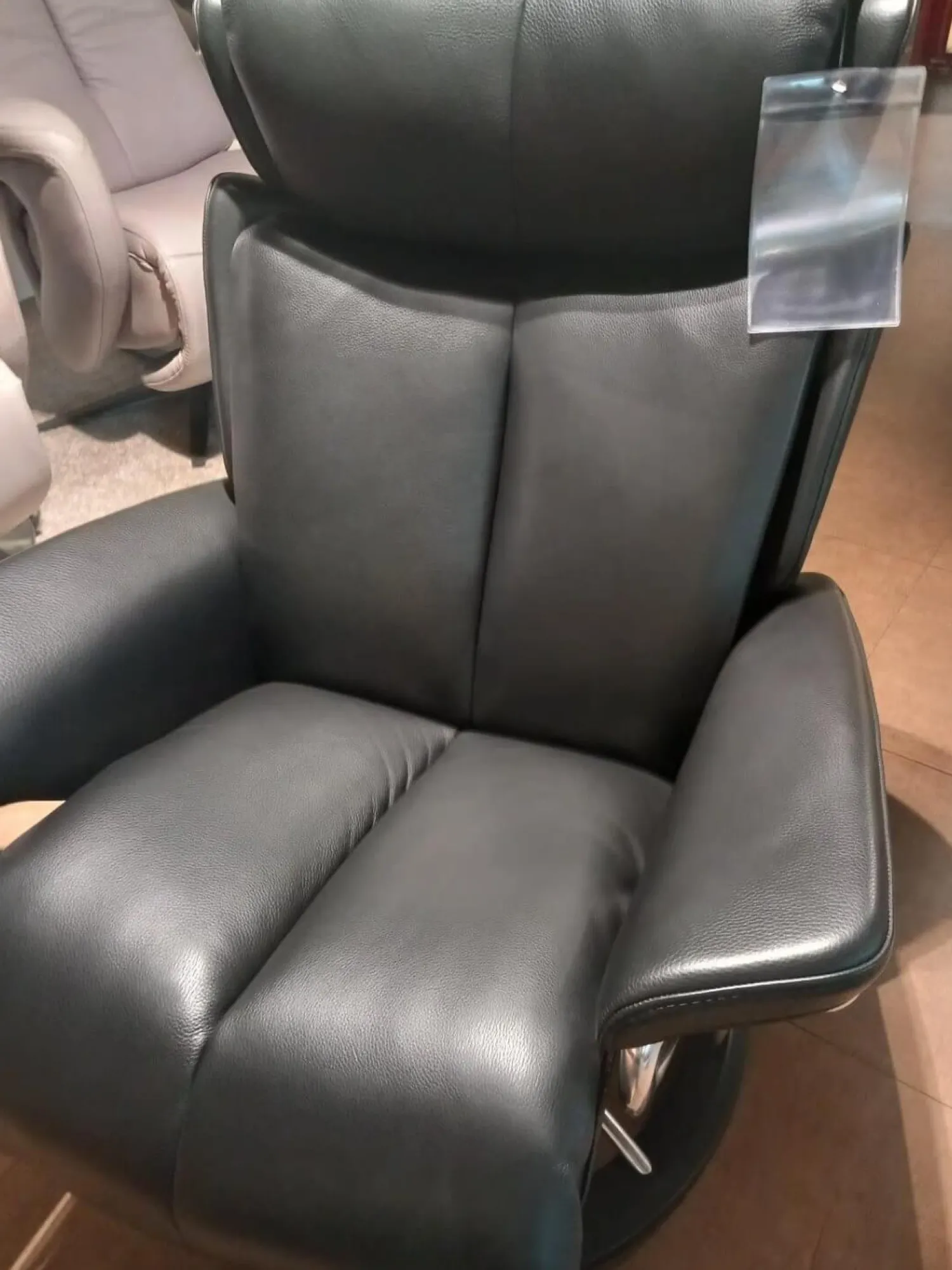 Stressless Relaxsessel|Relaxsessel Magic S Leder Noblesse Black Schwarz Gestell Signature Holz Schwarz Metall Matt Inklusive Hocker