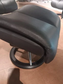 Stressless Relaxsessel|Relaxsessel Magic S Leder Noblesse Black Schwarz Gestell Signature Holz Schwarz Metall Matt Inklusive Hocker