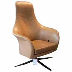 Montis Loungesessel|Relaxsessel|Relaxsessel Marvin Leder Country Ton Hellbraun Gestell Schwarz