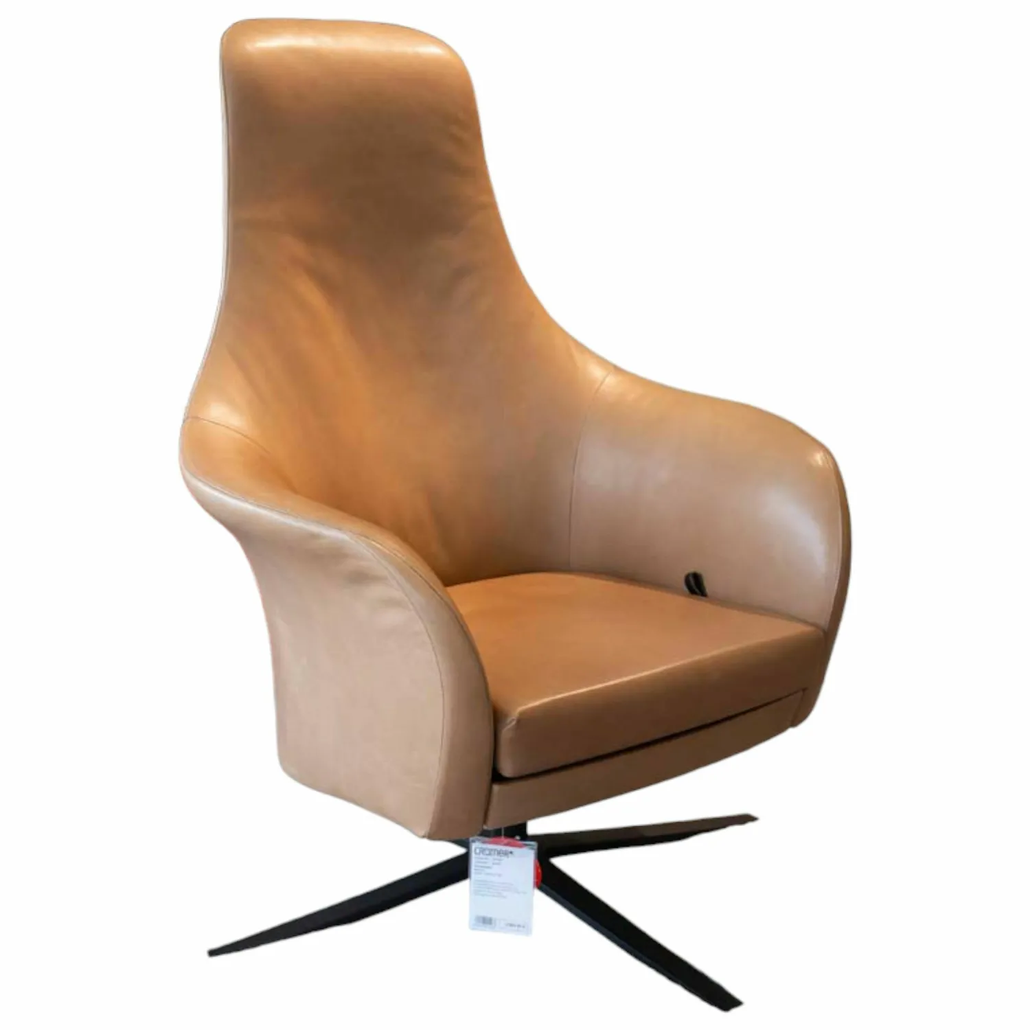 Montis Loungesessel|Relaxsessel|Relaxsessel Marvin Leder Country Ton Hellbraun Gestell Schwarz