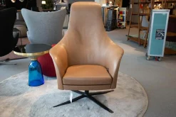 Montis Loungesessel|Relaxsessel|Relaxsessel Marvin Leder Country Ton Hellbraun Gestell Schwarz