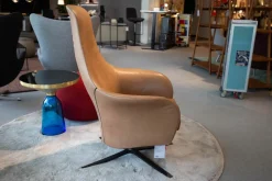 Montis Loungesessel|Relaxsessel|Relaxsessel Marvin Leder Country Ton Hellbraun Gestell Schwarz