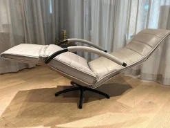 Jori Relaxsessel|Relaxsessel Mensana Leder Lolita Alberto Braun Grau mit Verstellfunktion