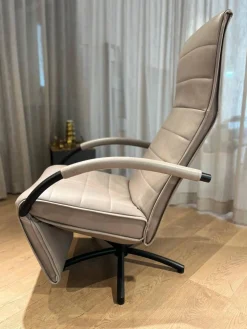 Jori Relaxsessel|Relaxsessel Mensana Leder Lolita Alberto Braun Grau mit Verstellfunktion