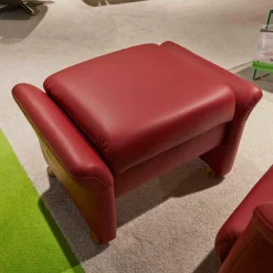 himolla Relaxsessel|Relaxsessel mit Hocker 6001 Leder 24 Longlife Carrara Kirsche Gestell Buche Kopfteil Verstellbar