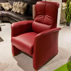 himolla Relaxsessel|Relaxsessel mit Hocker 6001 Leder 24 Longlife Carrara Kirsche Gestell Buche Kopfteil Verstellbar