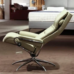 Stressless Relaxsessel|Relaxsessel Mit Hocker Tokyo Stoff Calido 579 Light Green Hellgrün Gestell Star 40 Alu