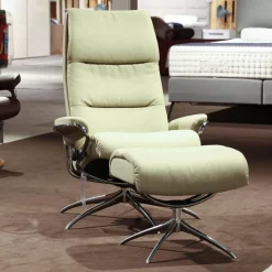 Stressless Relaxsessel|Relaxsessel Mit Hocker Tokyo Stoff Calido 579 Light Green Hellgrün Gestell Star 40 Alu