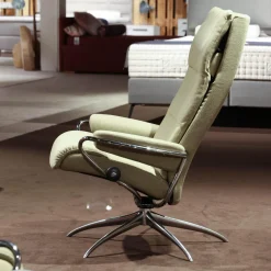 Stressless Relaxsessel|Relaxsessel Mit Hocker Tokyo Stoff Calido 579 Light Green Hellgrün Gestell Star 40 Alu
