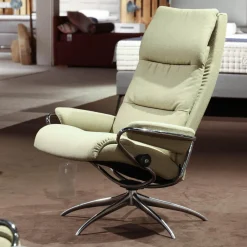 Stressless Relaxsessel|Relaxsessel Mit Hocker Tokyo Stoff Calido 579 Light Green Hellgrün Gestell Star 40 Alu