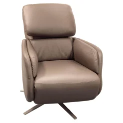 Puhlmann Relaxsessel|Relaxsessel Montreal Bezug Leder Dea 1281 Anthrazit Sternfuß Aluminium Matt Inklusive Akku