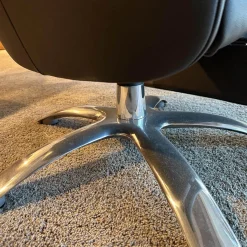 Jori Relaxsessel|Relaxsessel Multi-Move Mini Yoga Leder Konia Bronzo Armlehne Mit Leder Bezogen gestell 5-Sternfuß Ellips Alu Chrom