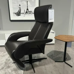 Jori Relaxsessel|Relaxsessel Multi-Move Symphony Leder Lipano Fondente Schwarz 4-Sternfuß Alu Schwarz