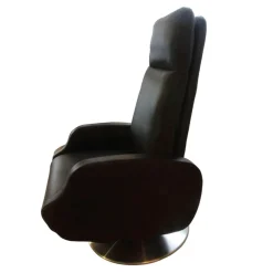 Motus Relaxsessel|Relaxsessel Nido Situp Bezug Leder Atlas 150 Schwarz Drehteller Edelstahl Mit Aufstehhilfe