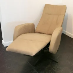 Sitting Vision Relaxsessel|Relaxsessel NX 329 Bezug Leder Rancho Beige Creme Kreuzfuß 87 Schwarz Mit Rückenverstellung