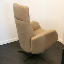 Sitting Vision Relaxsessel|Relaxsessel NX 329 Bezug Leder Rancho Beige Creme Kreuzfuß 87 Schwarz Mit Rückenverstellung