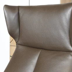 Jori Relaxsessel|Relaxsessel Orea Leder Braun Gestell Silber