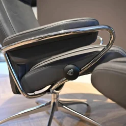 Stressless Relaxsessel|Relaxsessel Paris Leder 096 Noblesse 12 Grau Größe M Hoher Rücken Mit Hocker